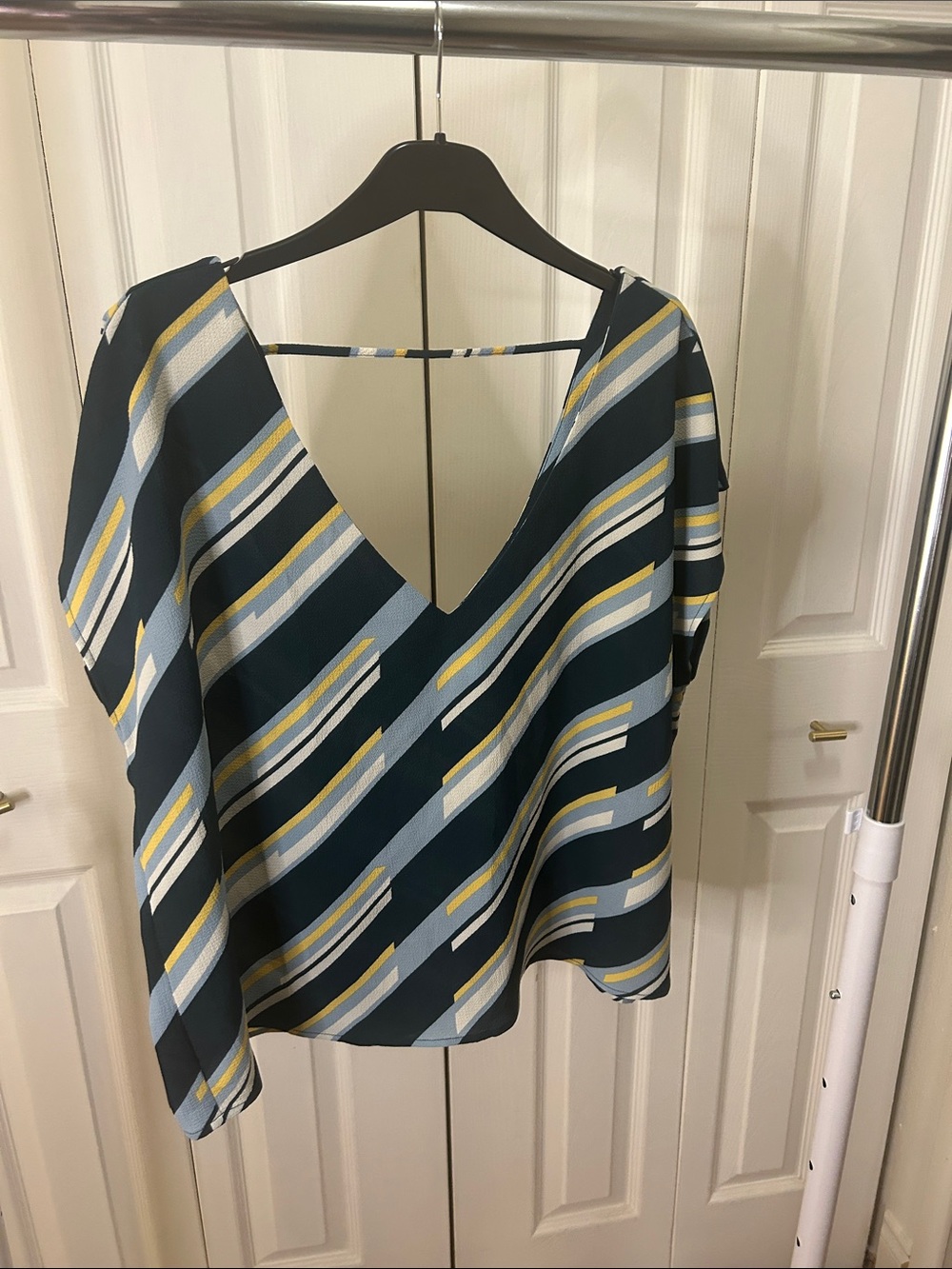 NWT Forever 21+ Retro Striped V-Neck Top SZ 0X